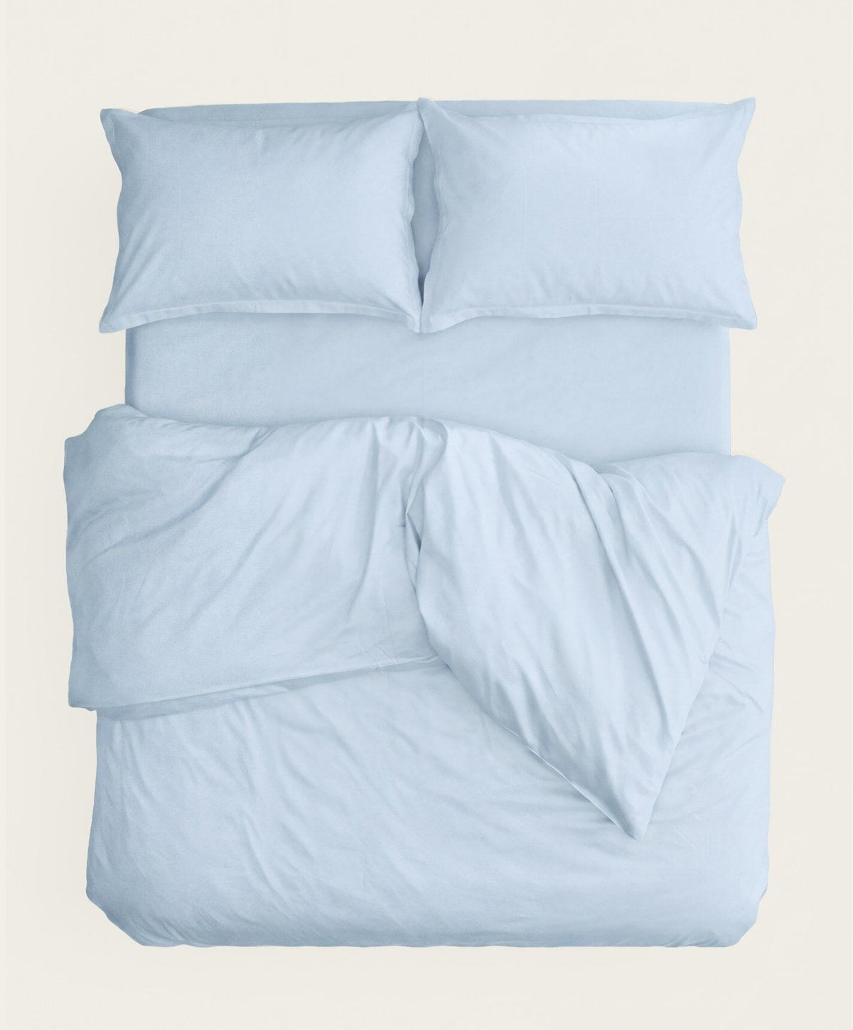 Percale Complete Bed Set by Fable Home, shown in Meadow Blue.