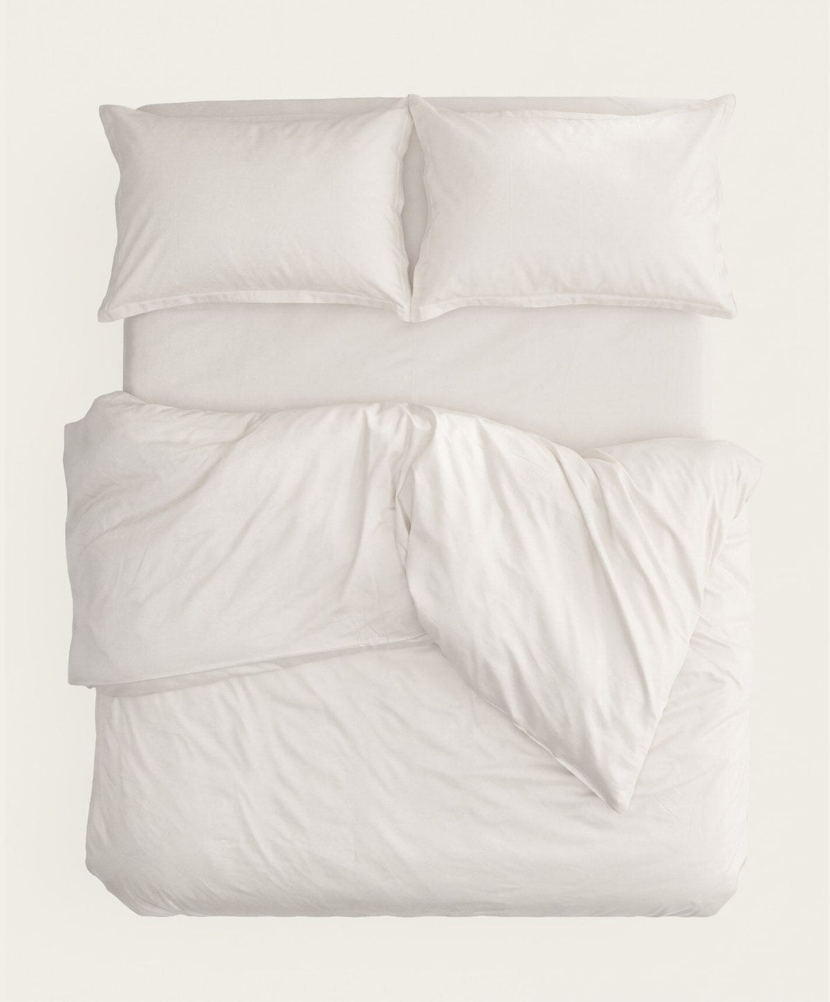 Percale Duvet Cover by Fable Home, shown in Shell White.
