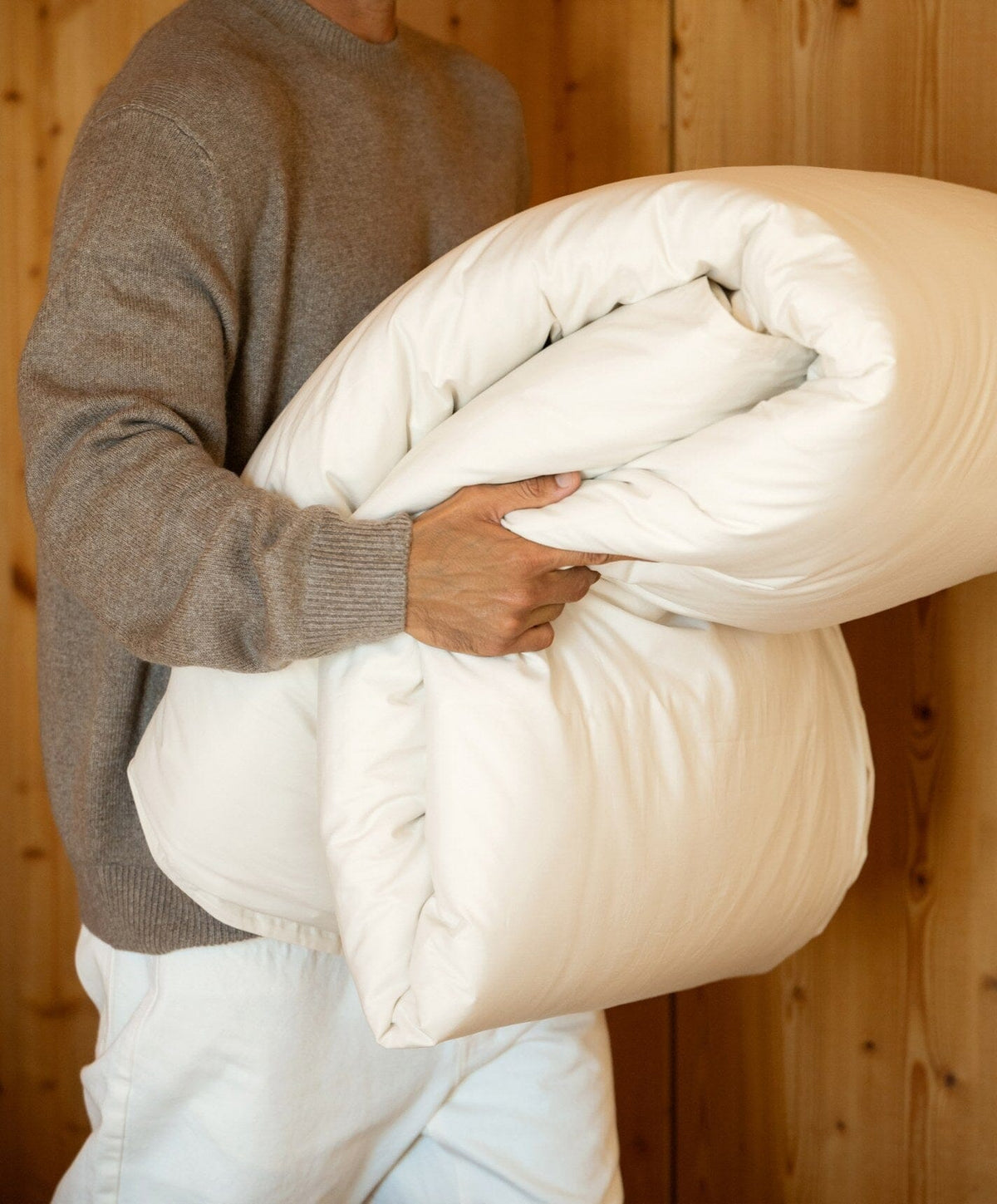Percale Duvet Cover by Fable Home, shown in Birch Sand.