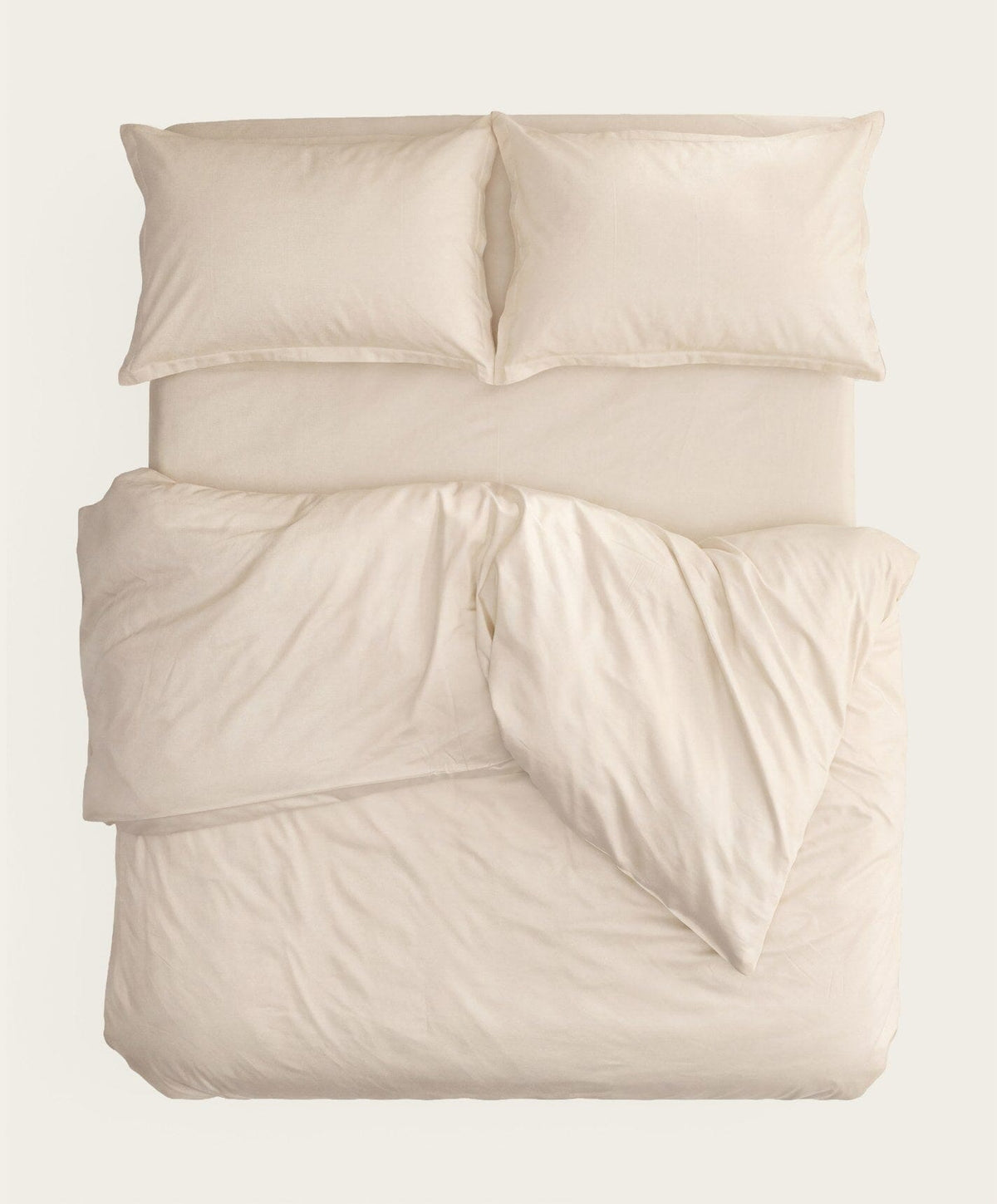 Percale Duvet Cover by Fable Home, shown in Birch Sand.