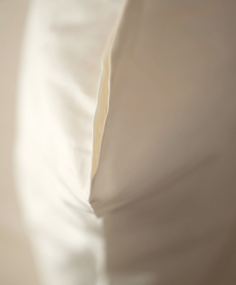 Percale Duvet Set by Fable Home, shown in Birch Sand.