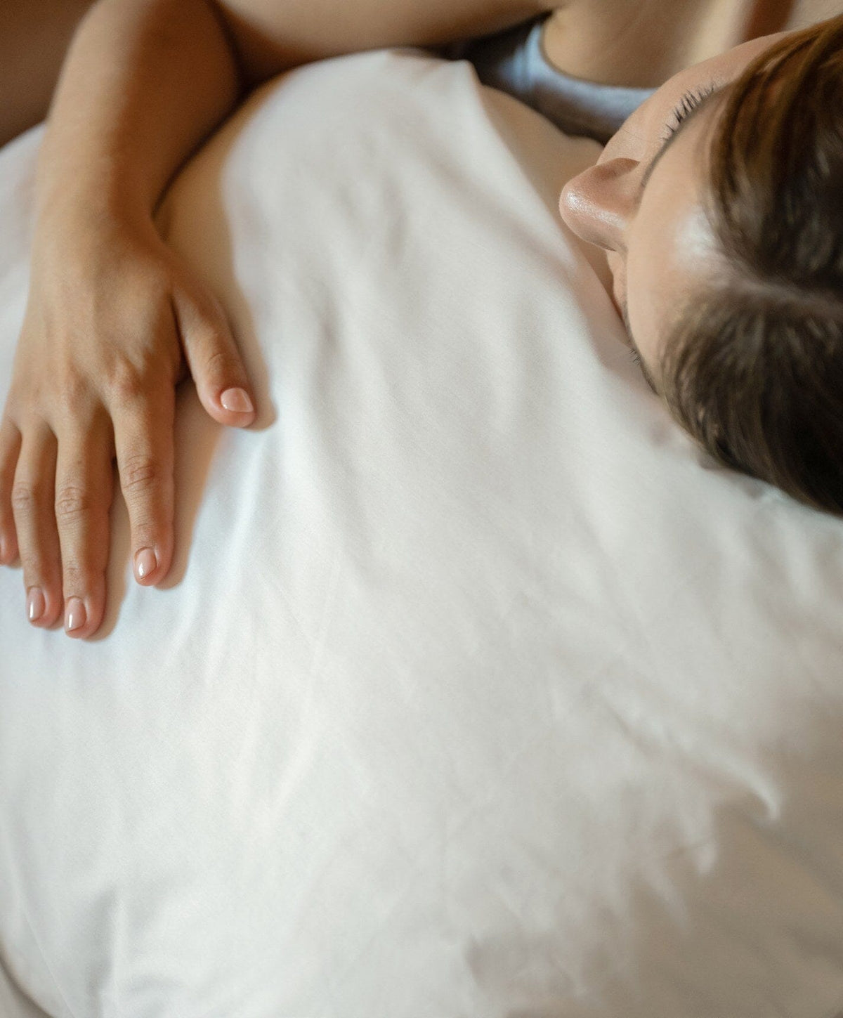 Percale Duvet Set by Fable Home, shown in Shell White.