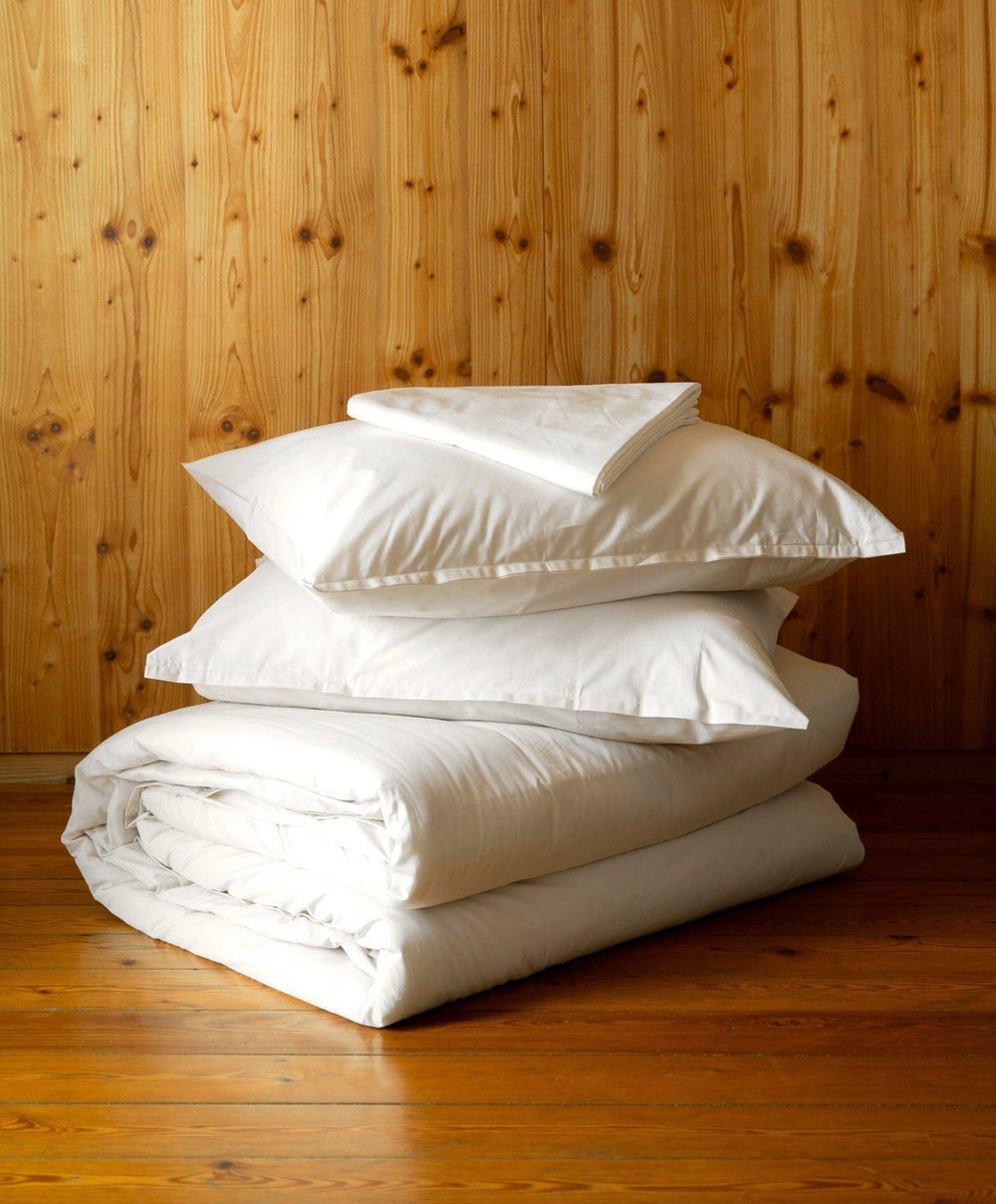 Percale Pillowcase Pair by Fable Home, shown in Birch Sand.