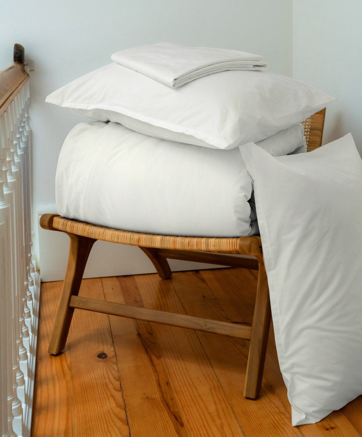 Percale Pillowcase Pair by Fable Home, shown in Shell White.