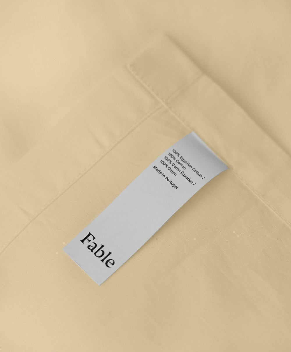 Percale Sheet Set by Fable Home, shown in Buttercup Yellow.