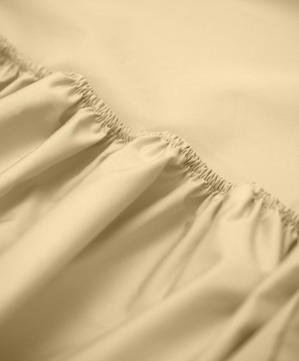 Percale Sheet Set by Fable Home, shown in Buttercup Yellow.