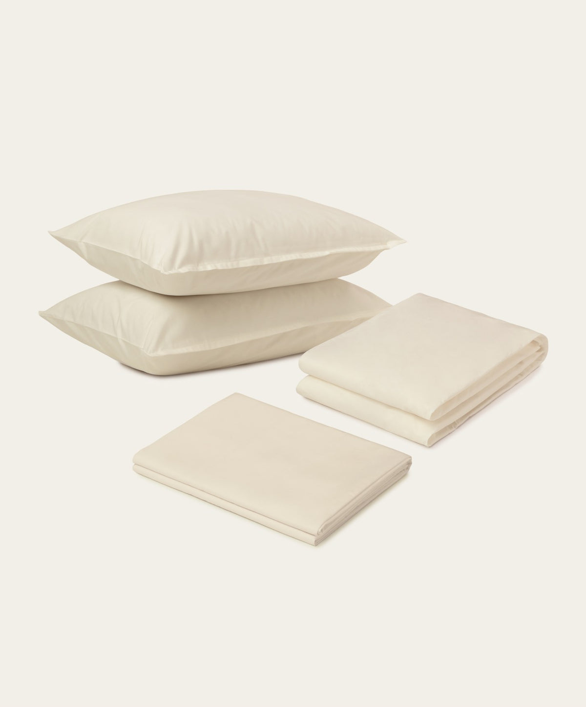 Percale Sheet Set by Fable Home, shown in Birch Sand.