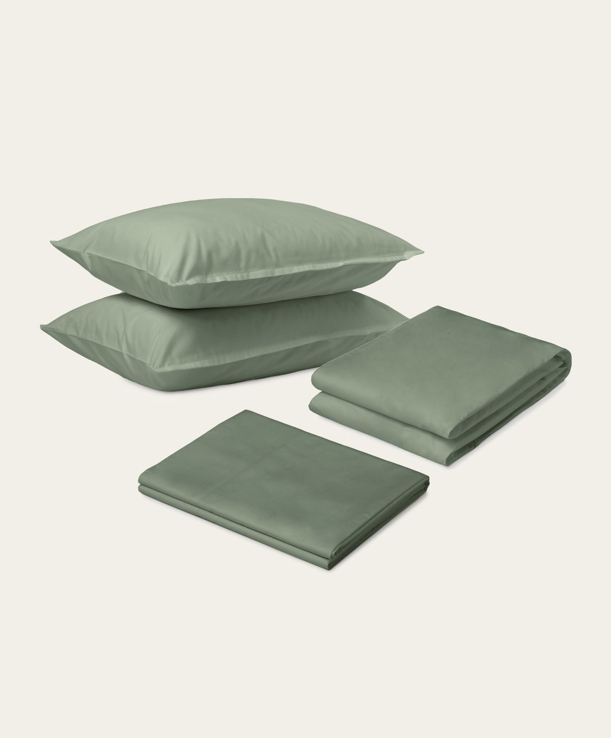 Percale Sheet Set by Fable Home, shown in Juniper Green.