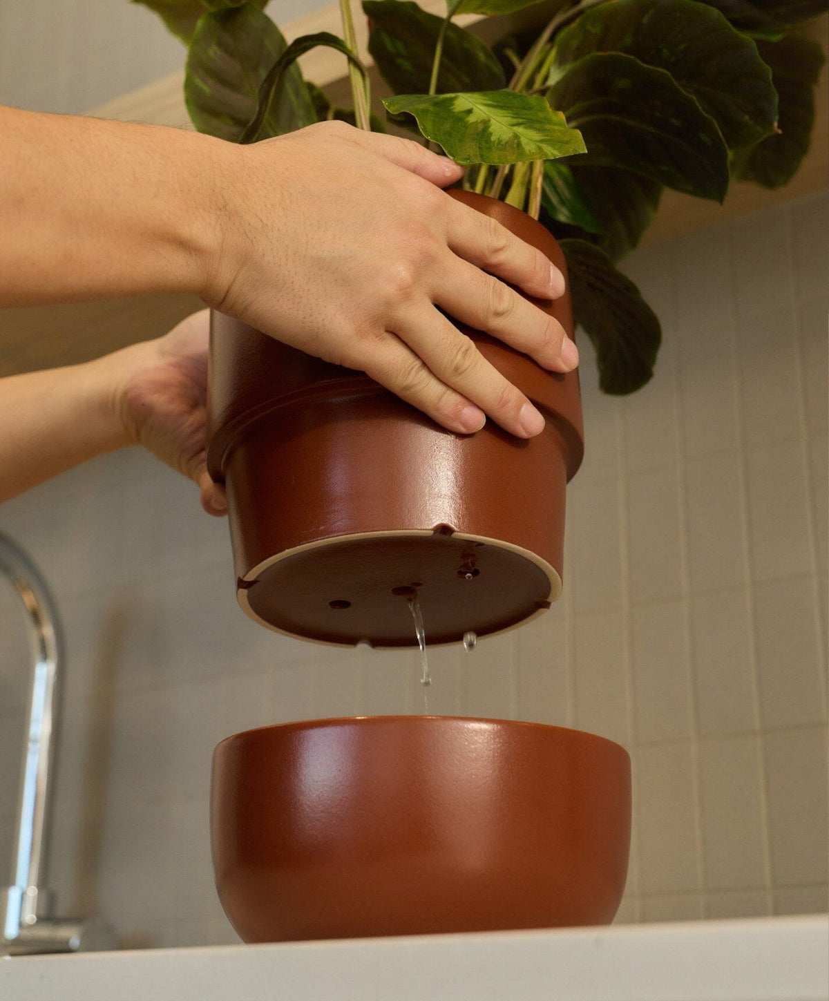 Planter Set by Fable Home, shown in Burnt Sienna.
