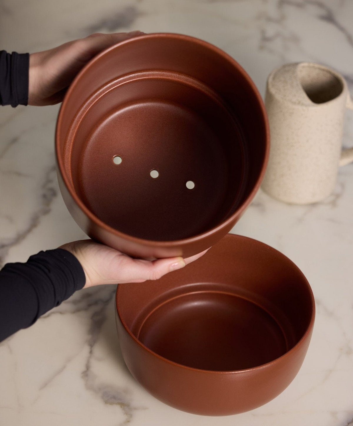 Planter Set by Fable Home, shown in Burnt Sienna.