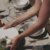 Dinner plates dinnerware by Fable Home, shown in a dovegray finish. – #dovegray