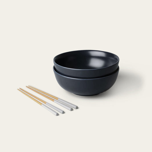 Ramen set bundles by Fable Home, featured in a midnightblue/dovegray color finish. – #midnightblue/dovegray