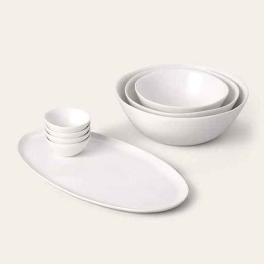 Serving ceramics set bundles by Fable Home, in a speckledwhite color. – #speckledwhite