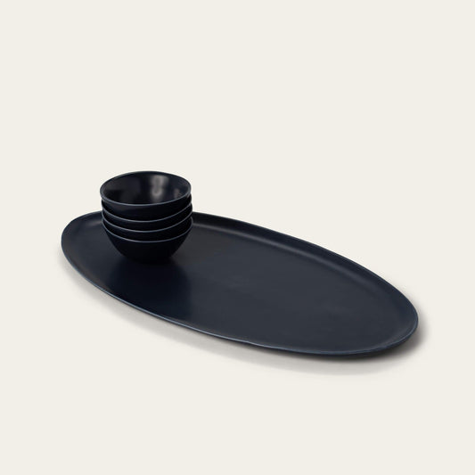 Serving platter set bundles by Fable Home, in a midnightblue color. – #midnightblue