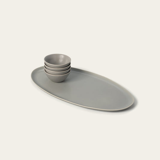 Serving platter set bundles by Fable Home, featured in a dovegray color finish. – #dovegray