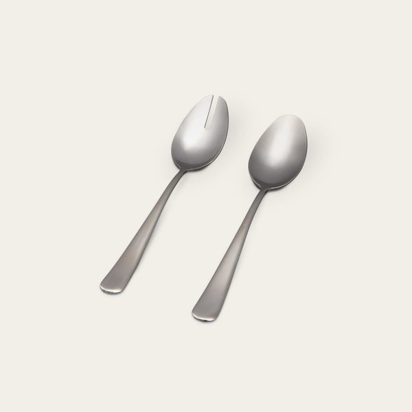 Serving spoons flatware by Fable Home, featured in a mattesilver color finish. – #mattesilver