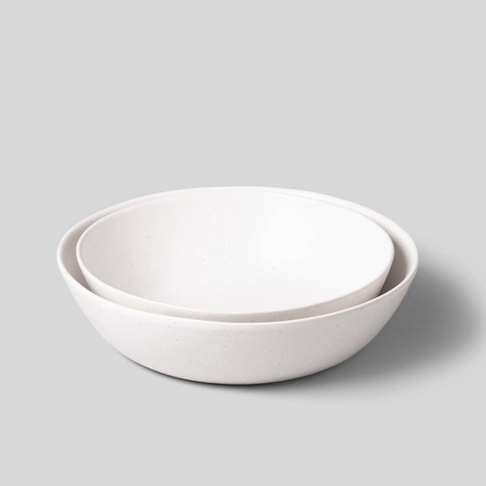 Single Low Serving Bowls Admin Small Speckled White 