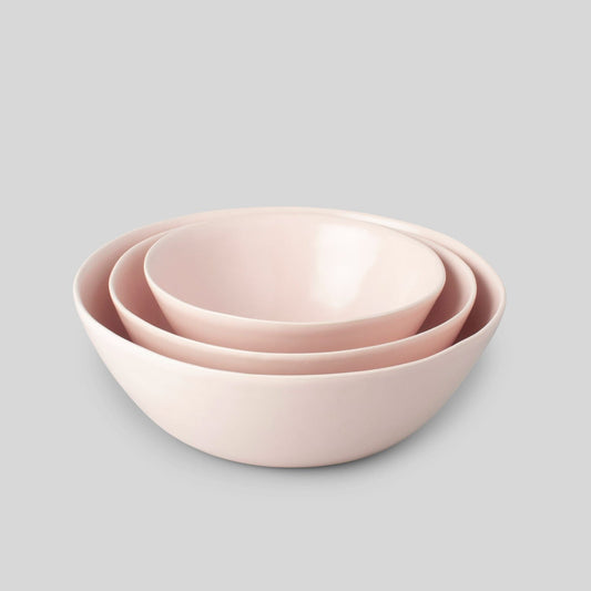 Single Nested Serving Bowls Dinnerware Admin Small Blush Pink 
