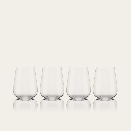 Stemless wine glasses glassware by Fable Home, featured in a clear color finish. – #clear