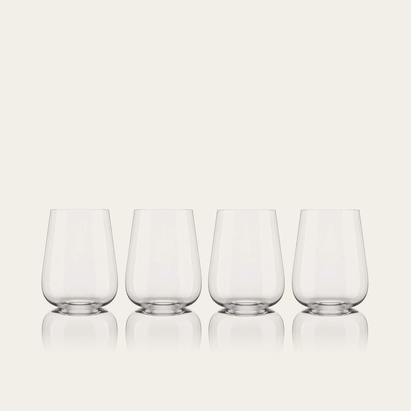Stemless wine glasses glassware by Fable Home, featured in a clear color finish. – #clear