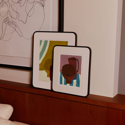 Terracotta Vessels Print - 8 x 10" wall art by Fable Home, shown in a withframe finish. – #withframe